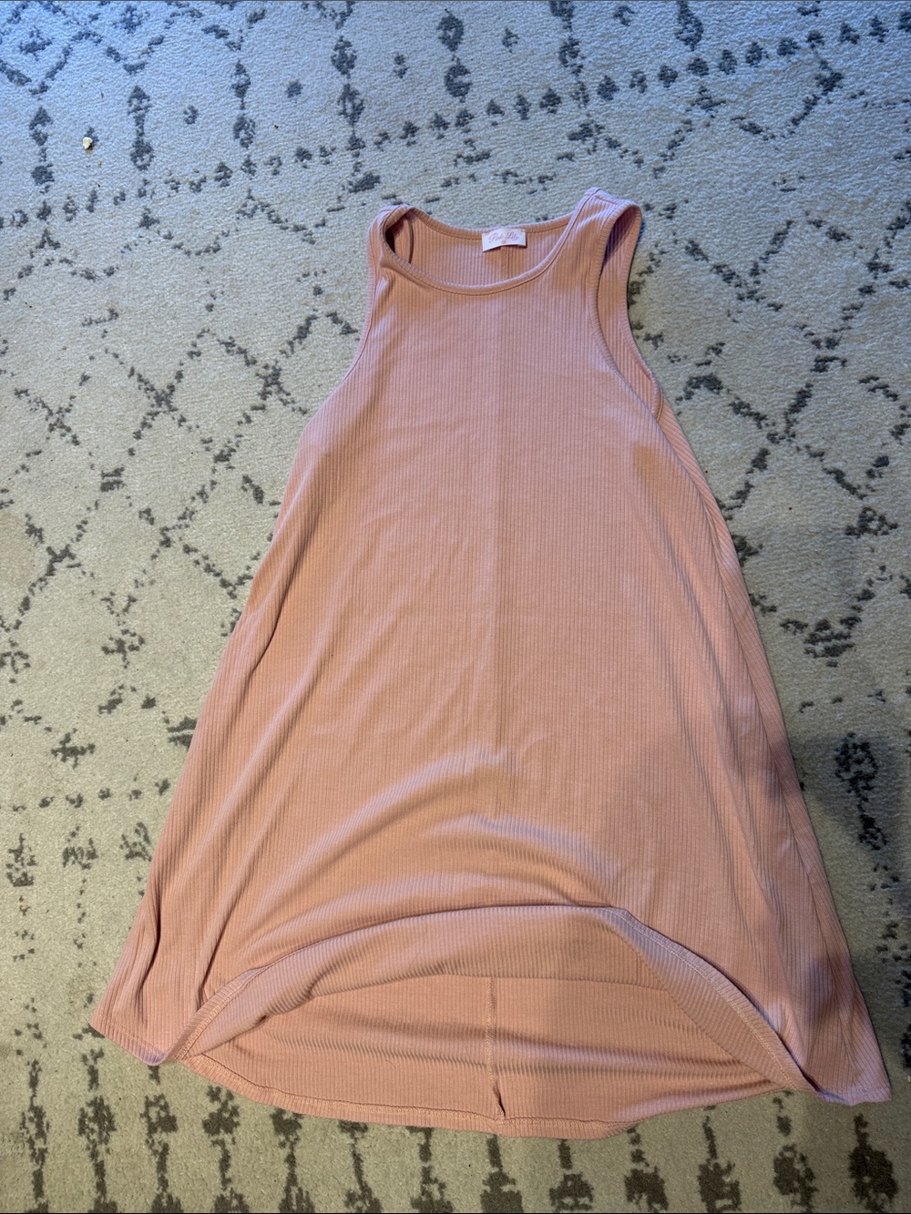 Pink Lily Mauve Pink Ribbed Tank Dress